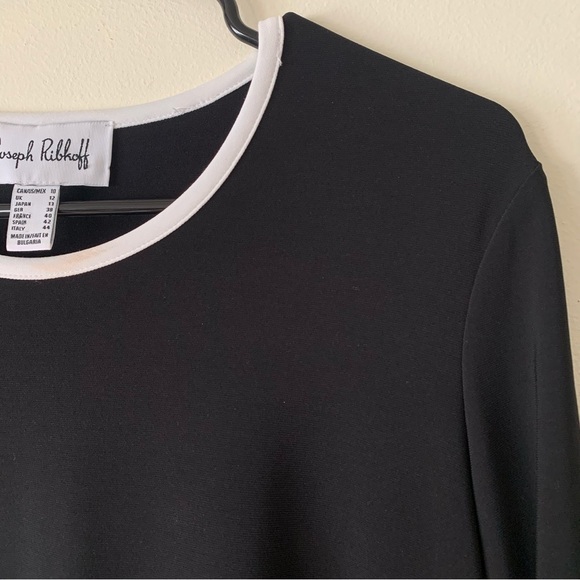 Joseph Ribkoff Black and White Tunic Asymmetrical Hem Size 10 - Picture 6 of 13